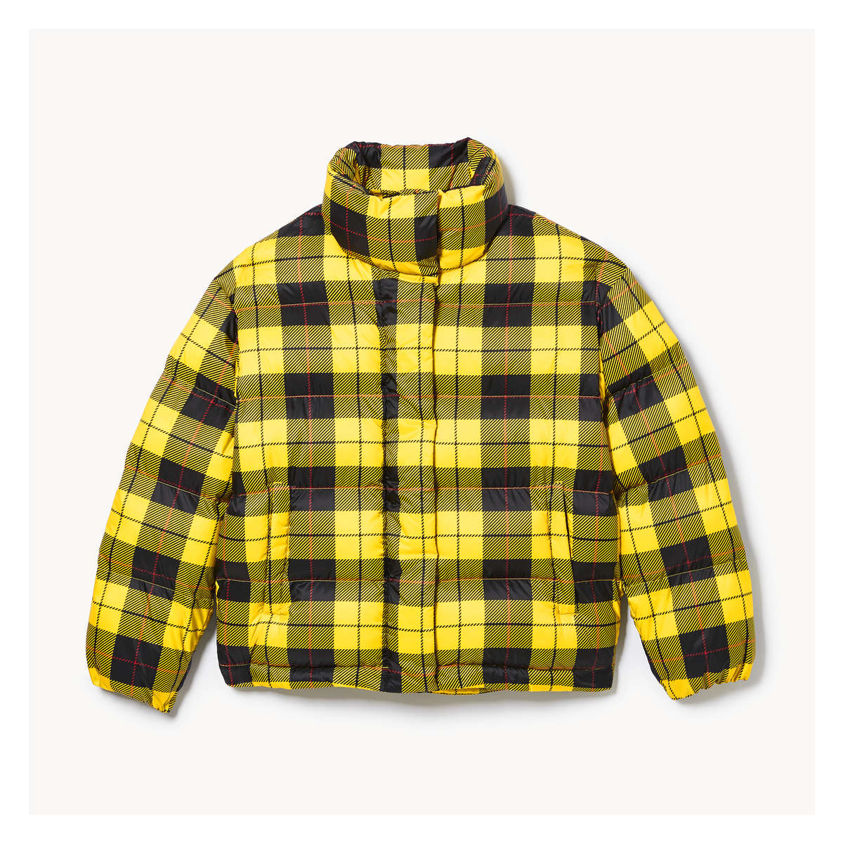 Nike plaid puffer coat online